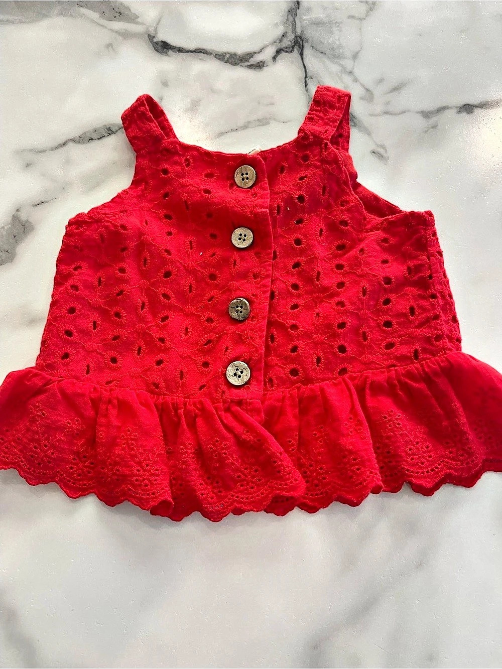 Jessica Simpson Red Eyelet Top 24M